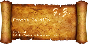 Fontos Zalán névjegykártya