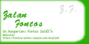 zalan fontos business card